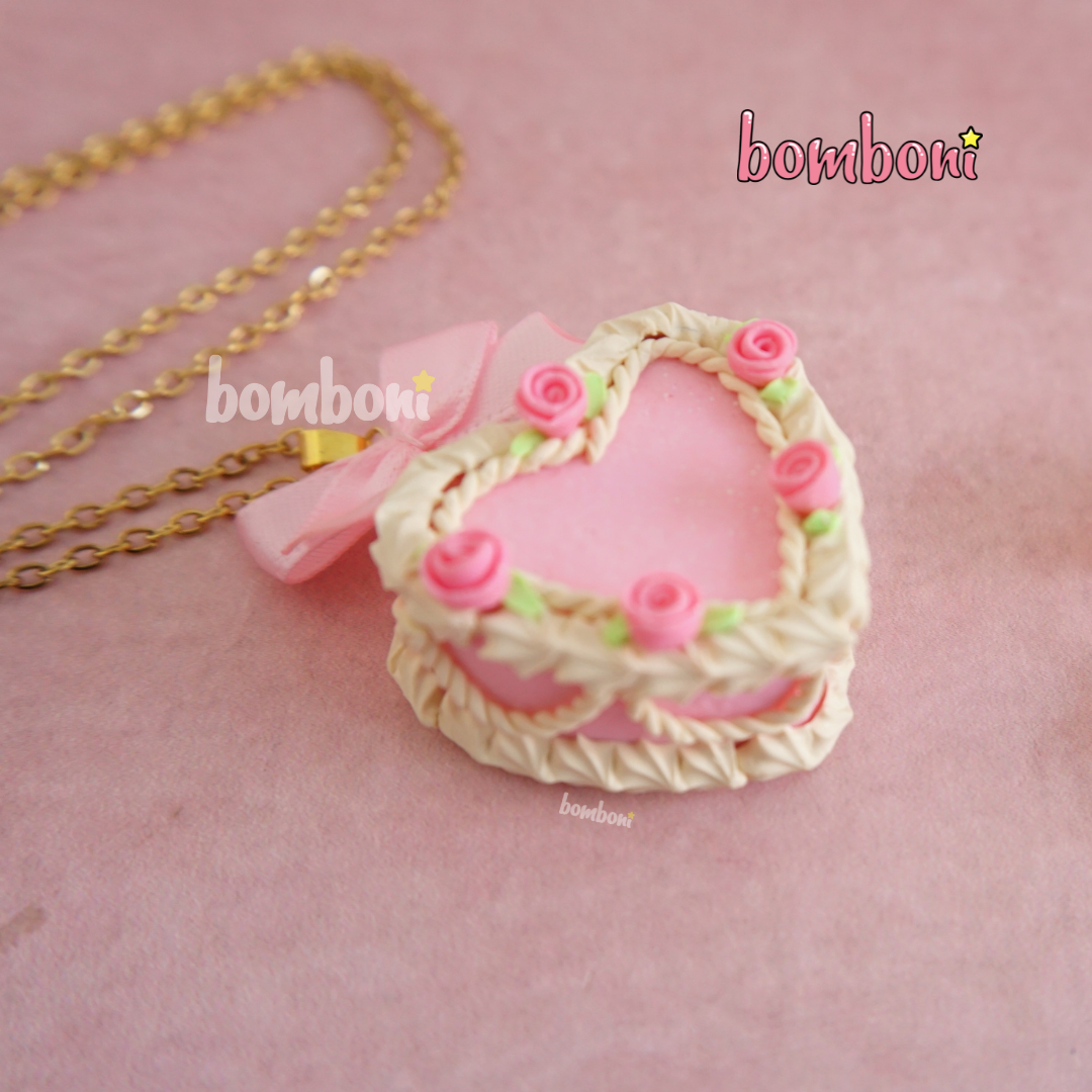 Collar Pastel Corazón Rosa