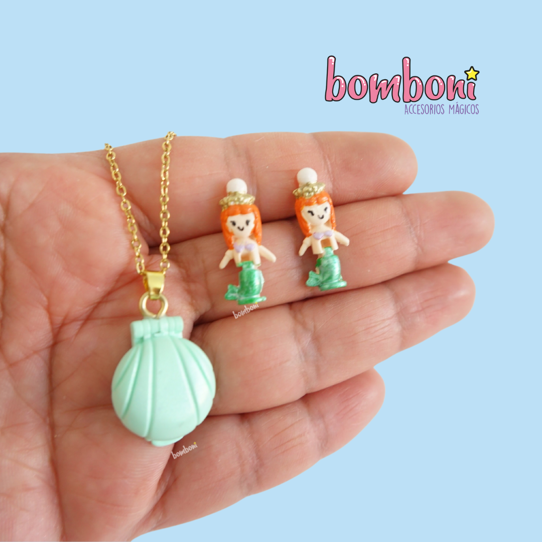 Collar y aretes Polly Sirena
