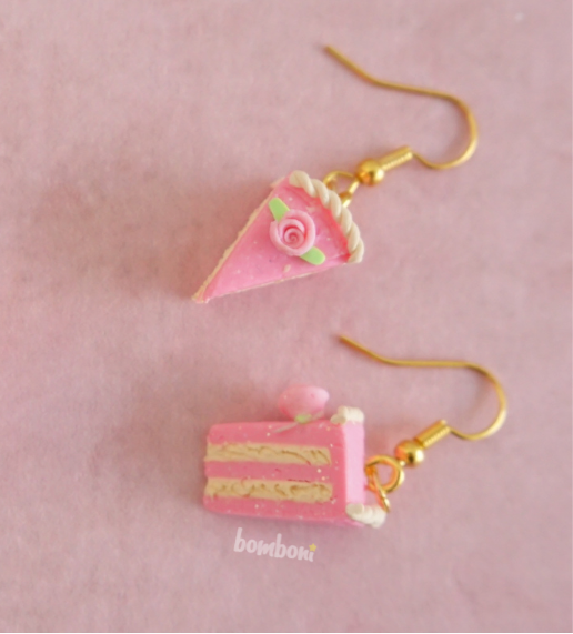 Aretes rebanada de pastel María Antonieta