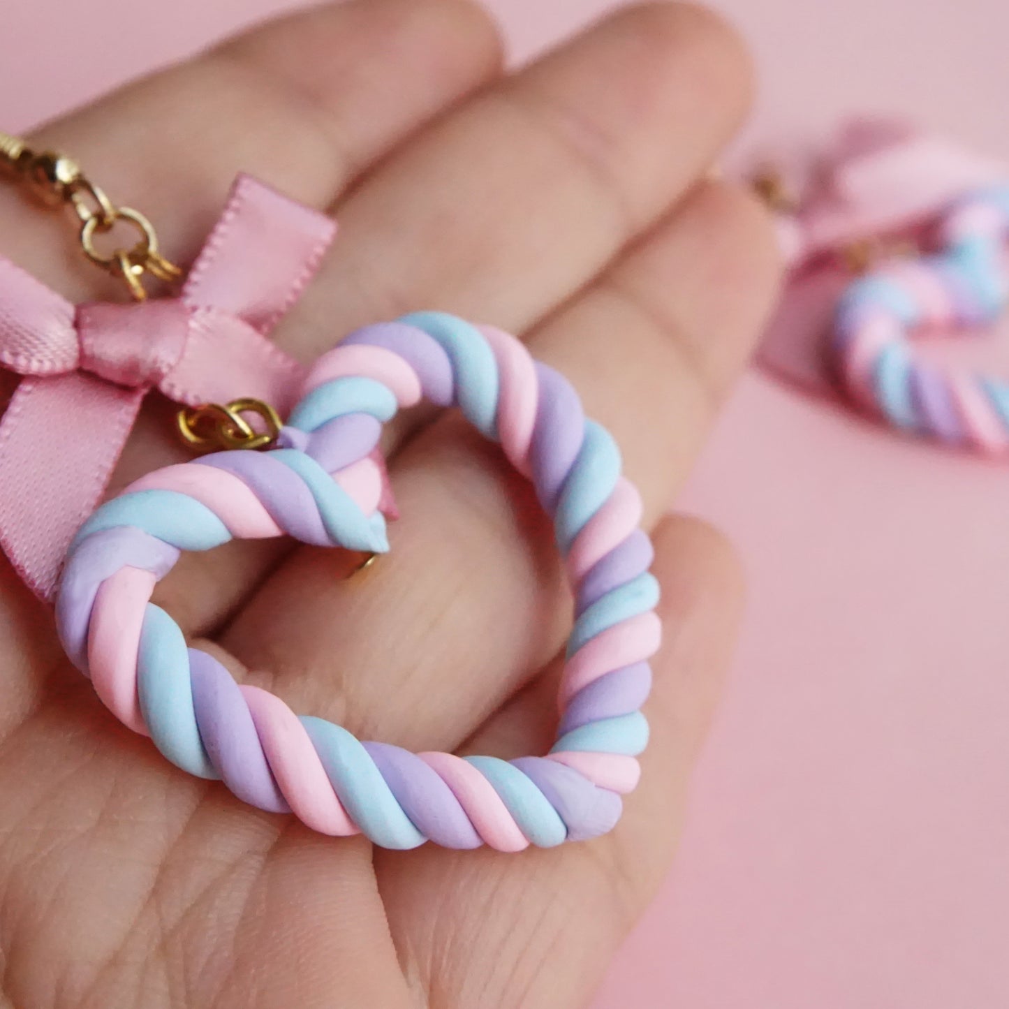 Aretes corazón de malvavisco