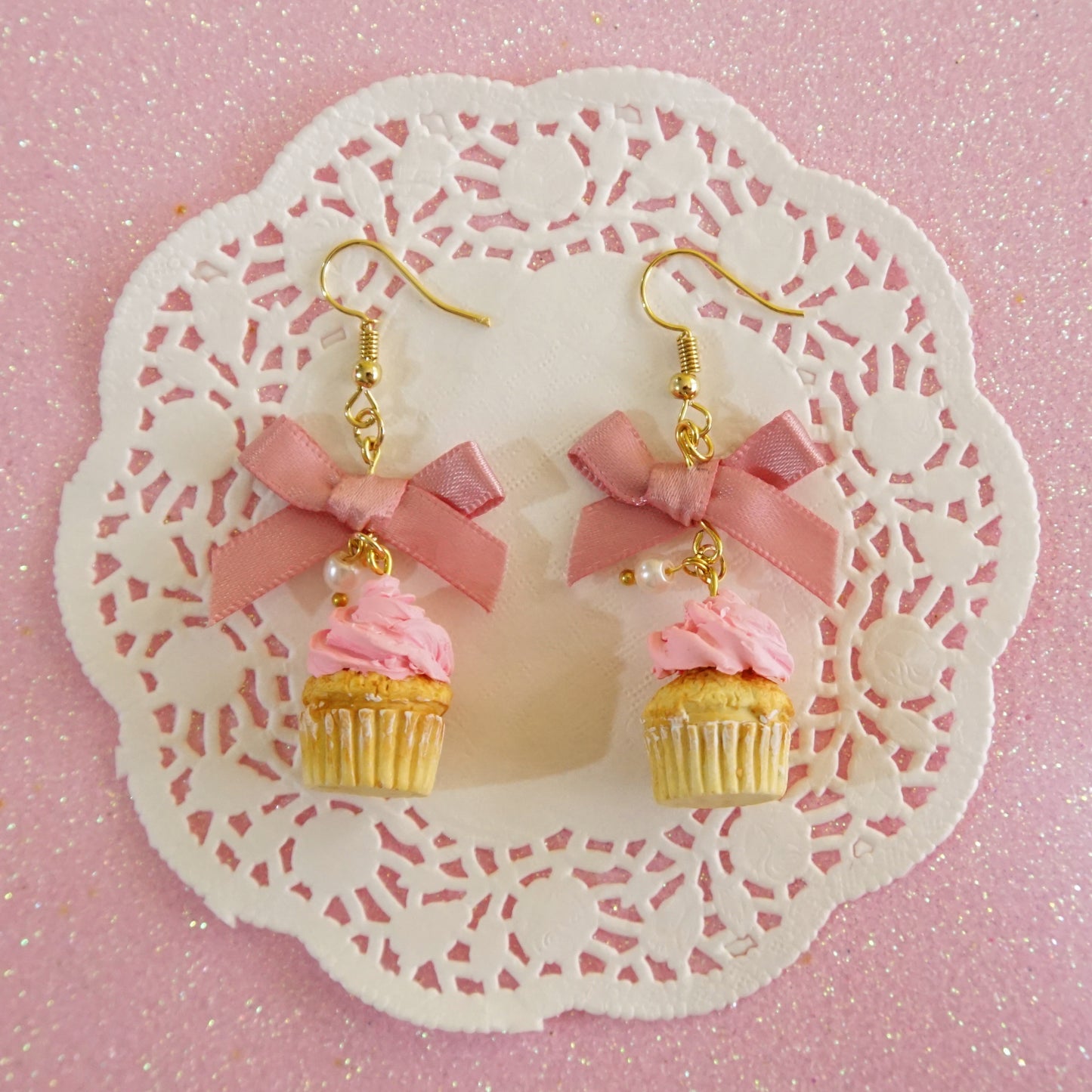 Aretes cupcake de fresa