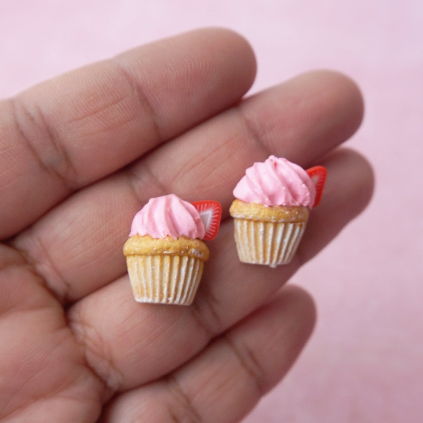 aretes cupcake hecho a mano