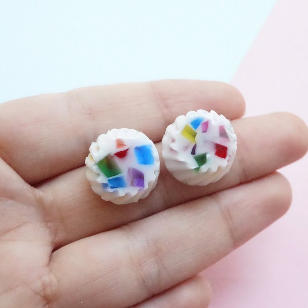 Aretes gelatina de mosaico broquel