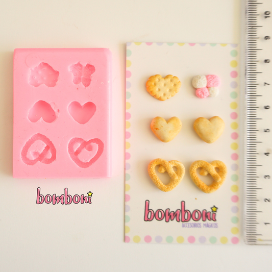 Molde donas y galletas de corazon