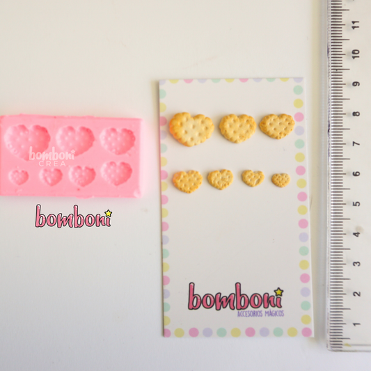 Molde mini galletas corazón