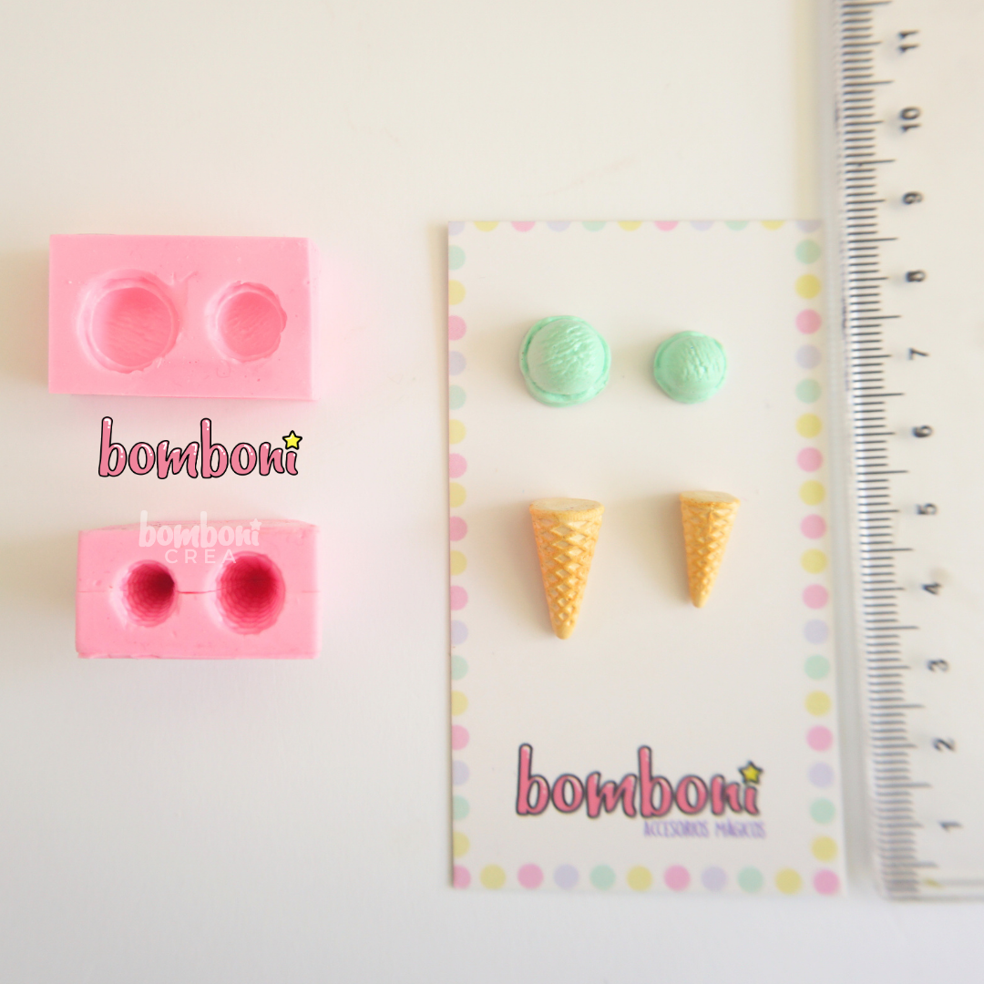 Molde mini conos 3d y bolas de helado
