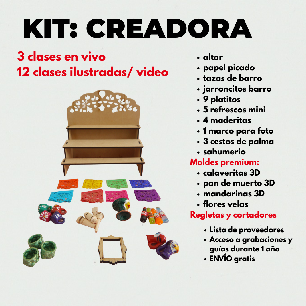 Kit Creadora: Altar día de muertos miniatura con arcilla polimérica
