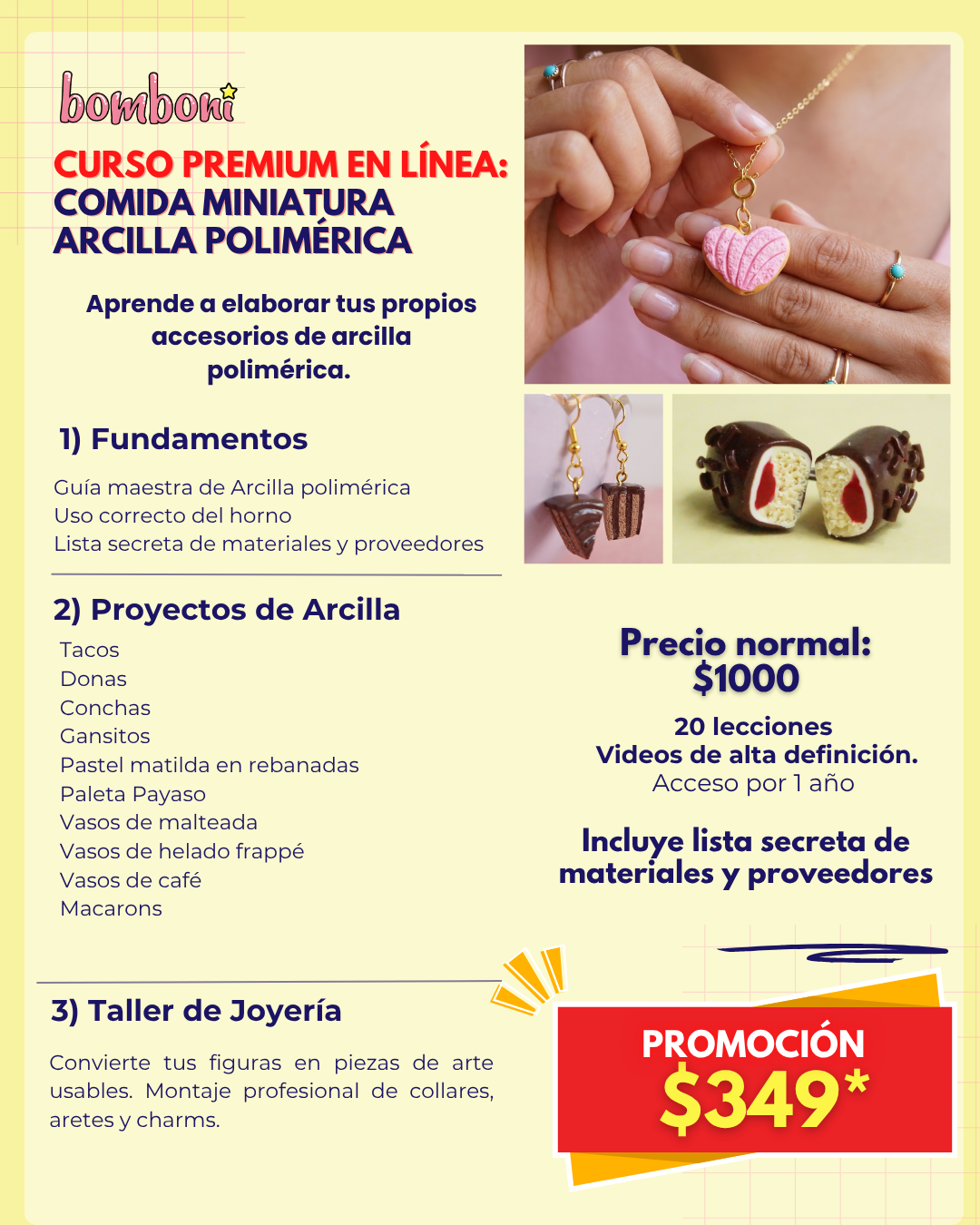 Curso: Joyería de comida miniatura en arcilla polimérica