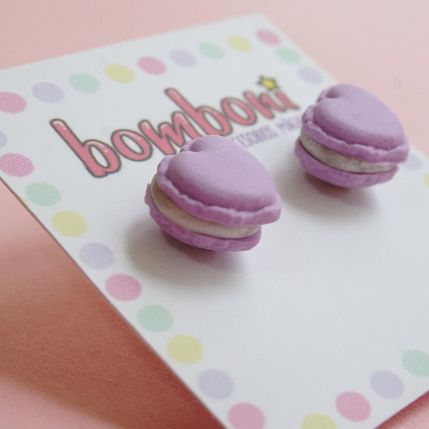 Aretes de macarons corazón