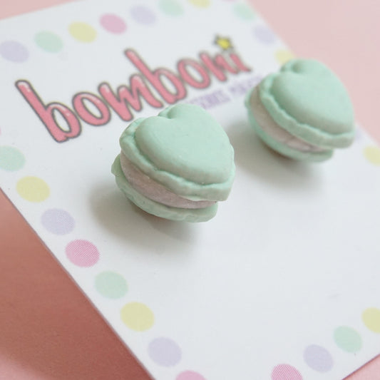 Aretes de macarons corazón