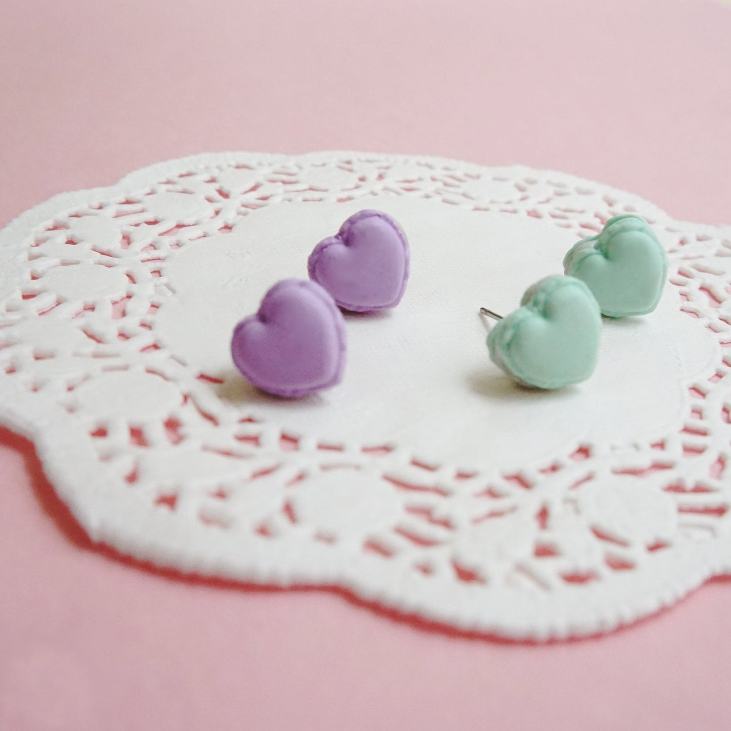 Aretes de macarons corazón