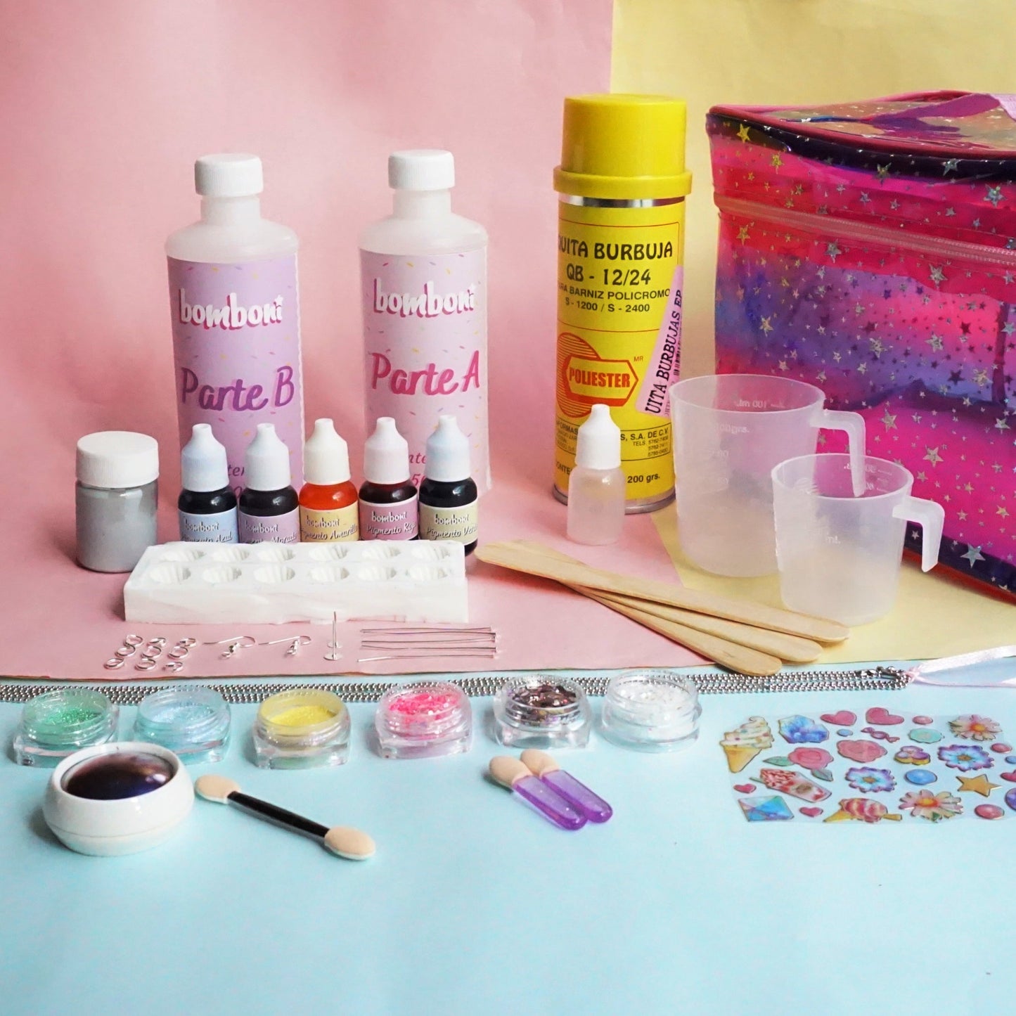 Kit de materiales del taller de resina bonita
