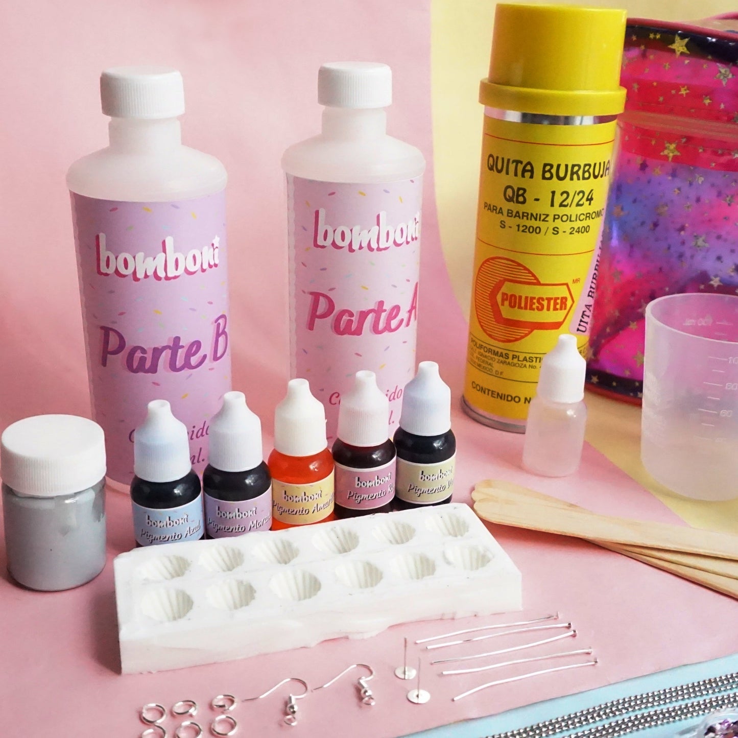 Kit de materiales del taller de resina bonita