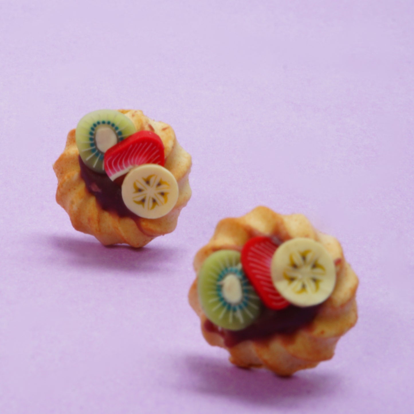Aretes Tarta con frutitas