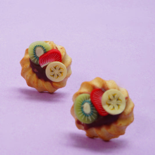 Aretes Tarta con frutitas